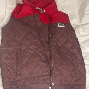 PINK vest, light purple and red.